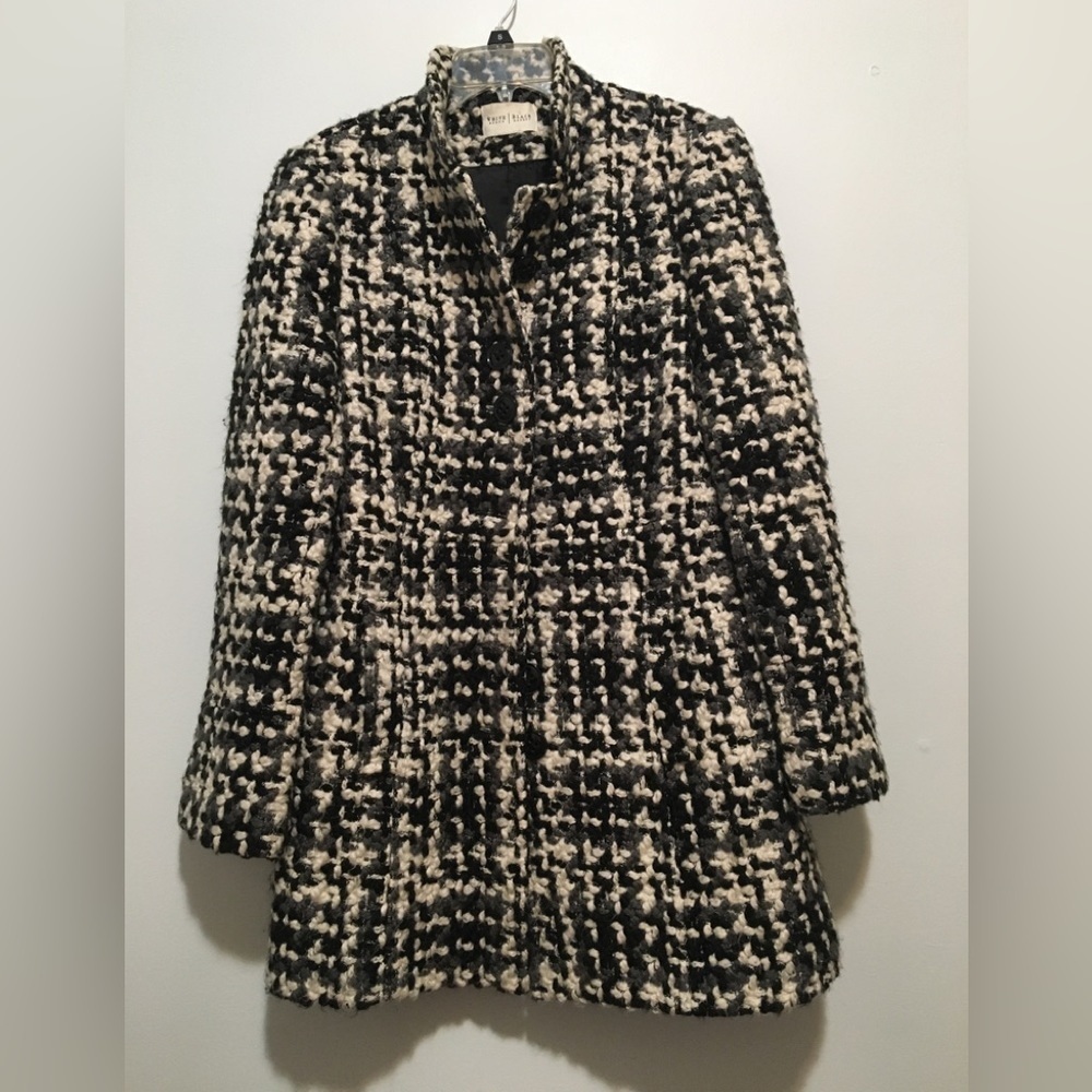 White House Black Market Tweed Duster Wool Coat
